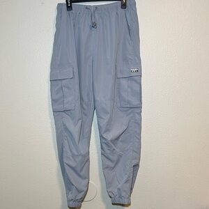 Pro Club Mens 2XL Heavyweight Nylon Cargo Pants Light Gray Drawstring
